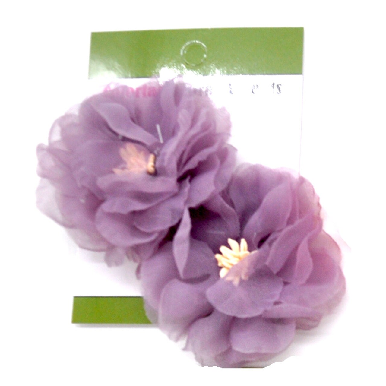 Belagio Colorfast Floral Accents, 2.50" Diameter, Organza Flower, 2 Piece Pack, Lilac